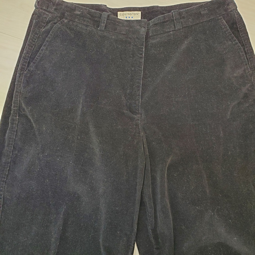 Covington Womens Black‎ Corduroy Stretch Pants Size 16